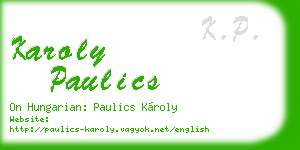 karoly paulics business card