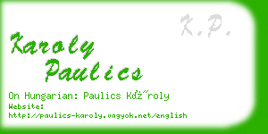 karoly paulics business card